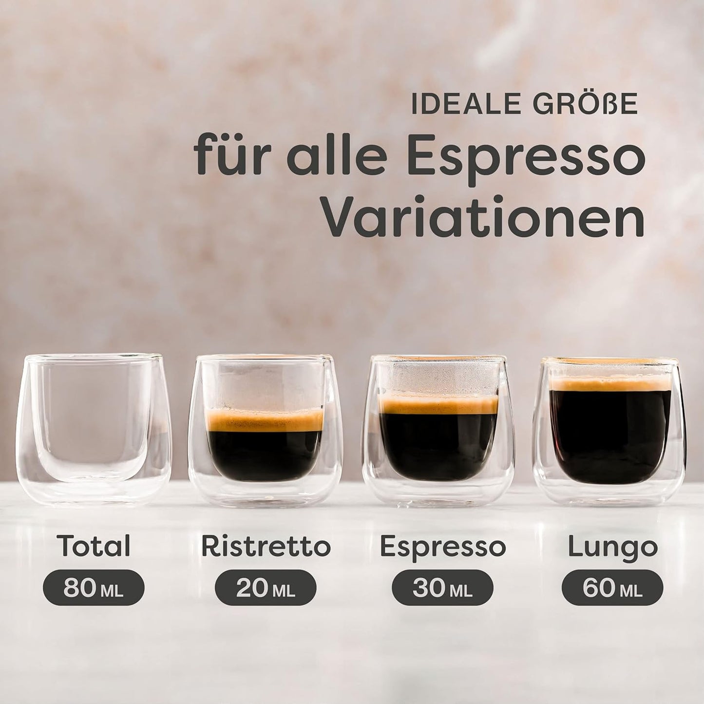 Espressogläser Set Doppelwandige