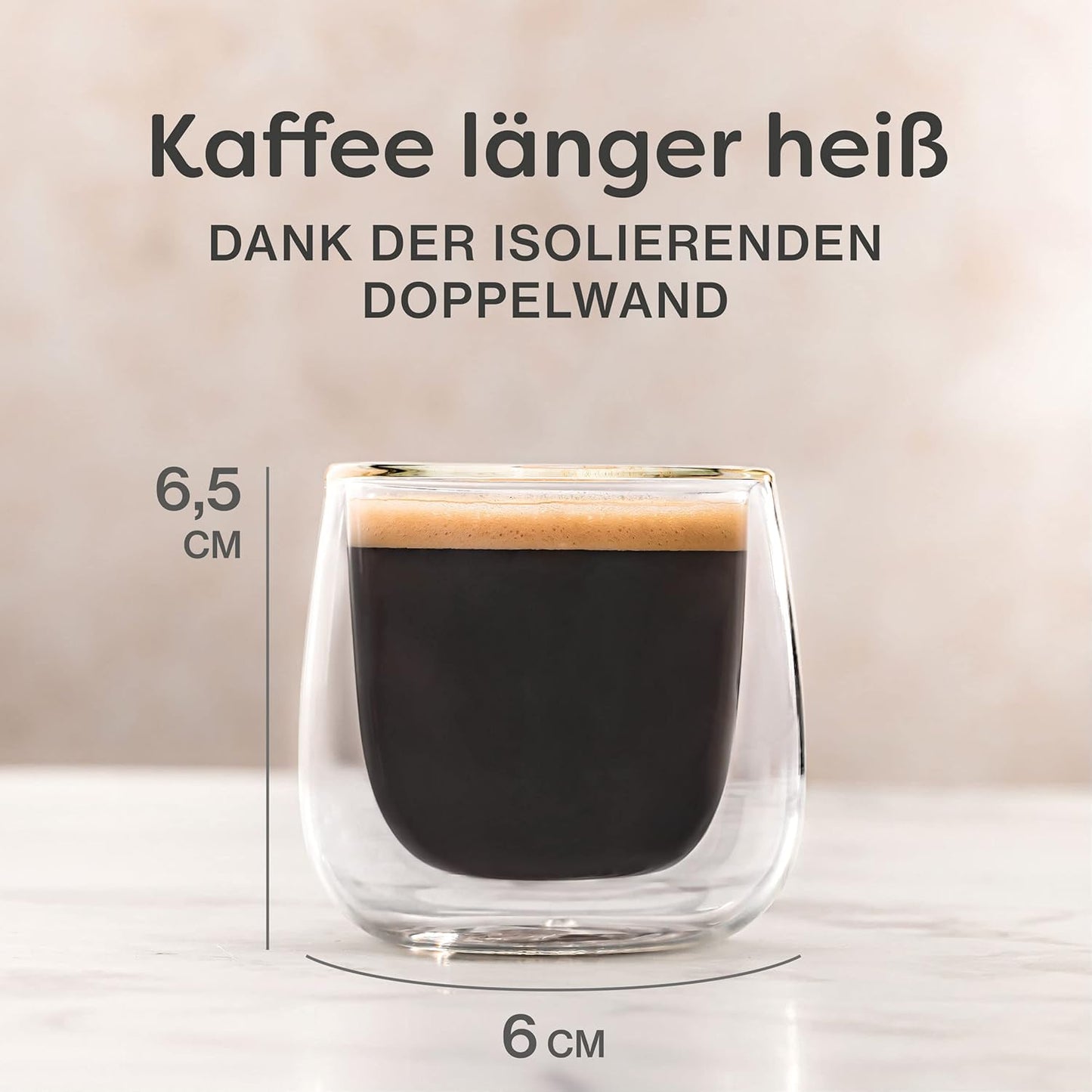Espressogläser Set Doppelwandige