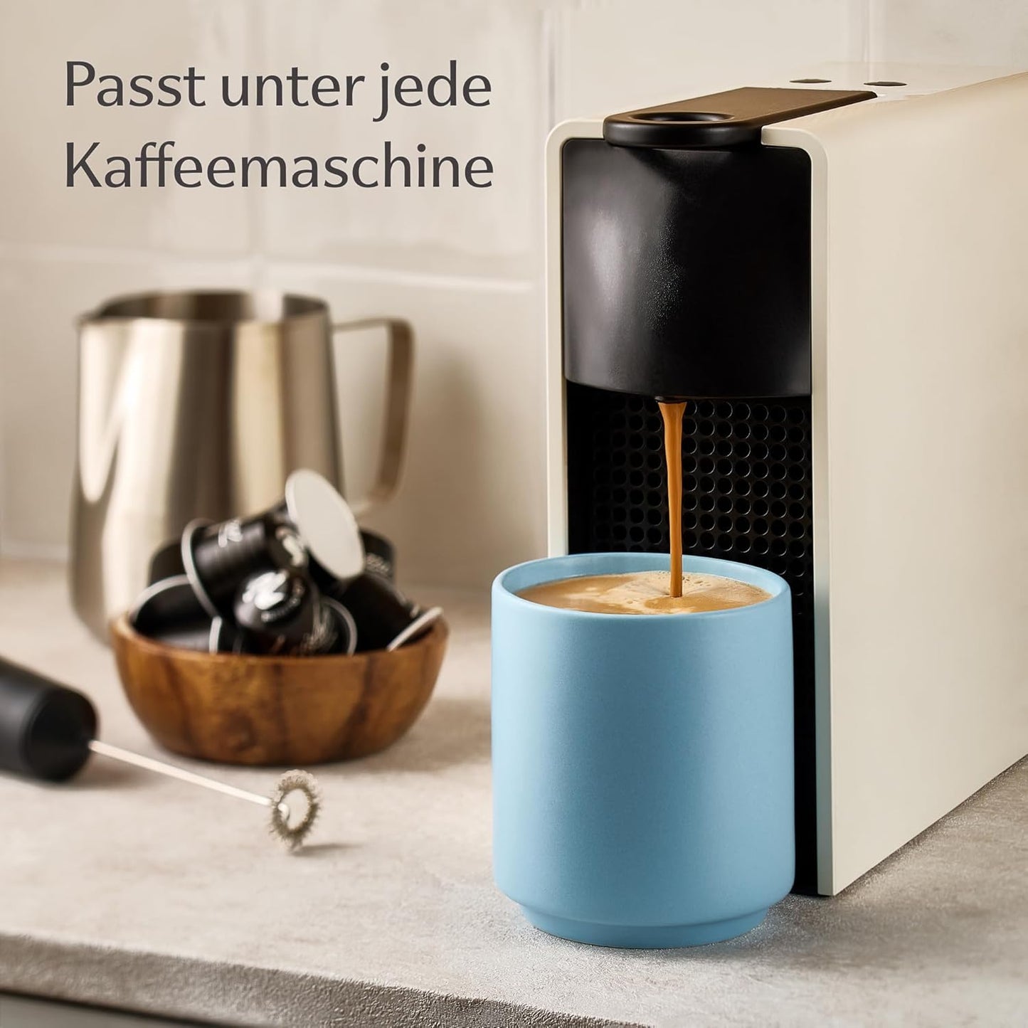 Cappuccino Tassen Set Stapelbar