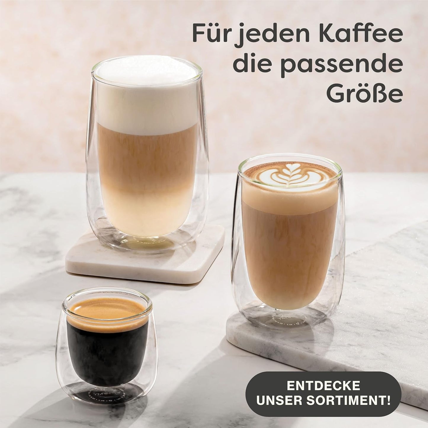 Cappuccinogläser Set Doppelwandig