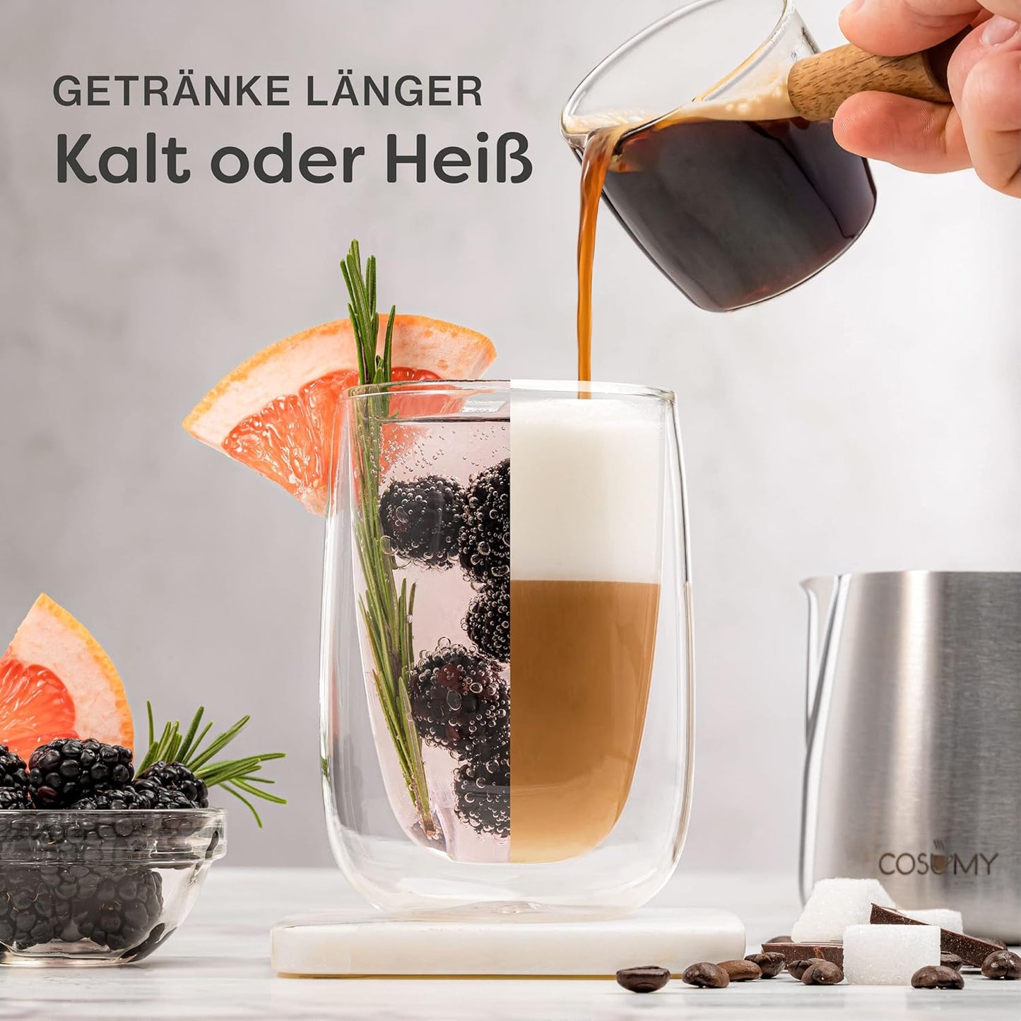 Cappuccinogläser Set Doppelwandig