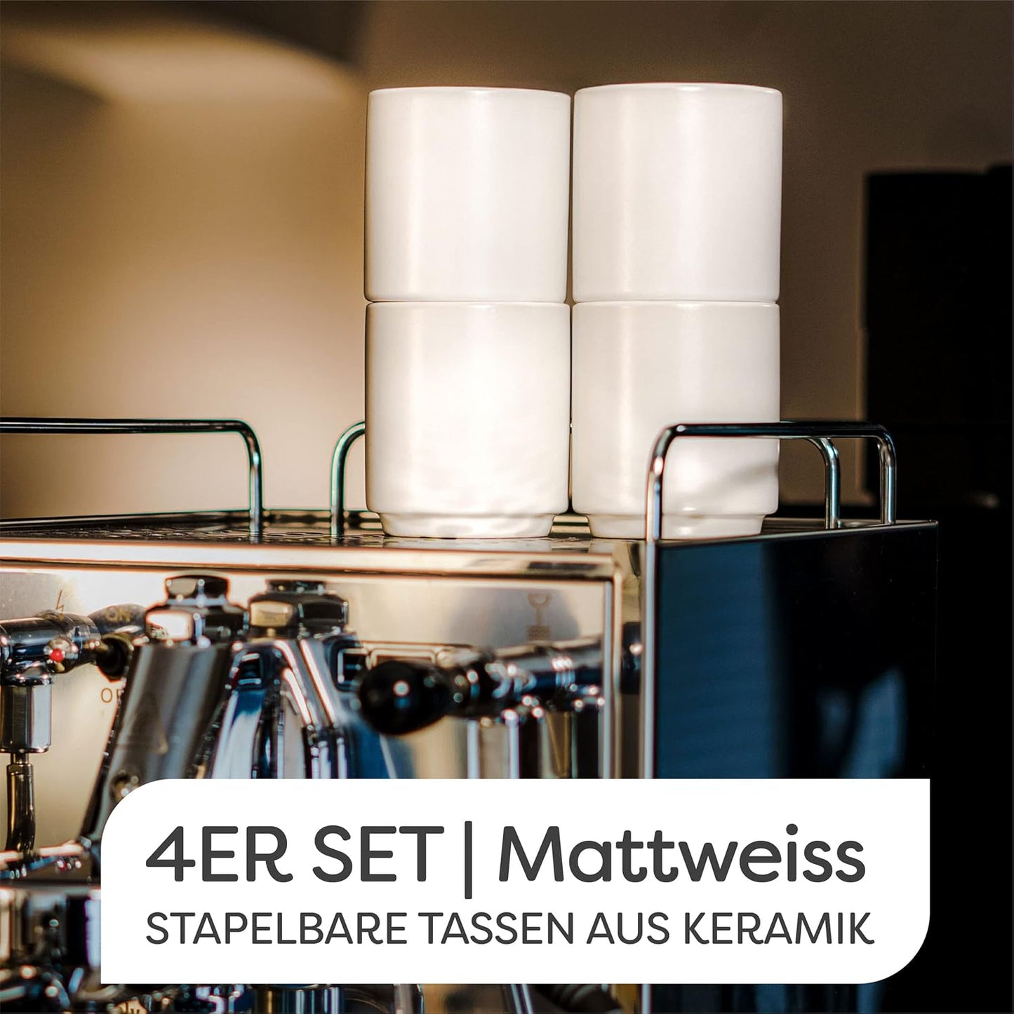 Cappuccino Tassen Set Stapelbar