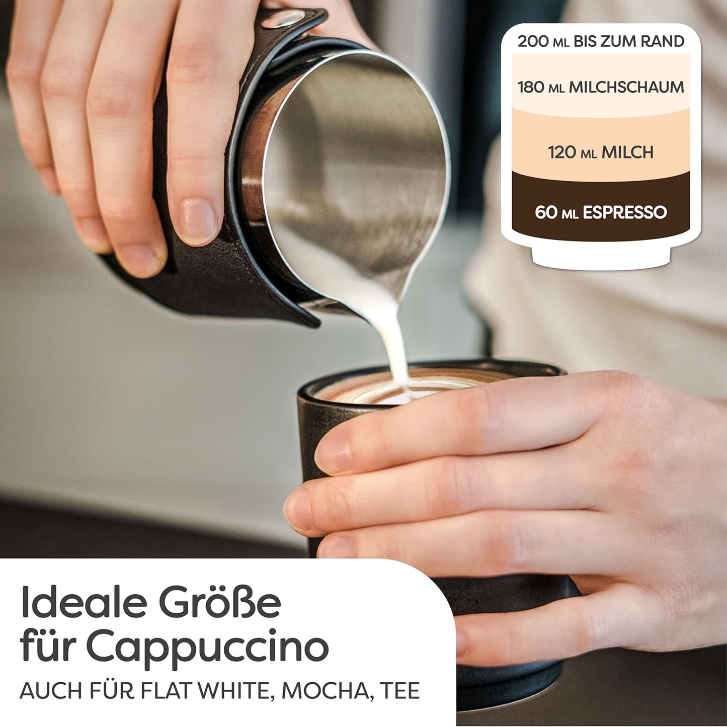 Cappuccino Tassen Set Stapelbar