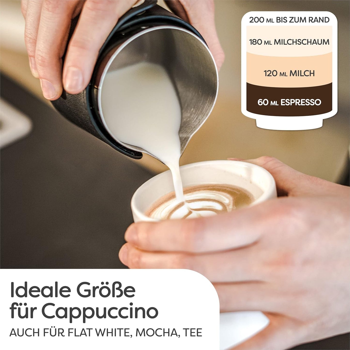 Cappuccino Tassen Set Stapelbar