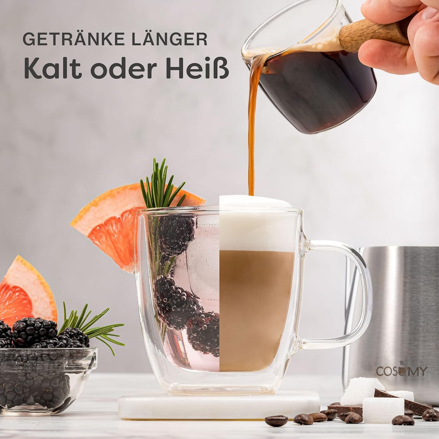 Cappuccinogläser Set Doppelwandig