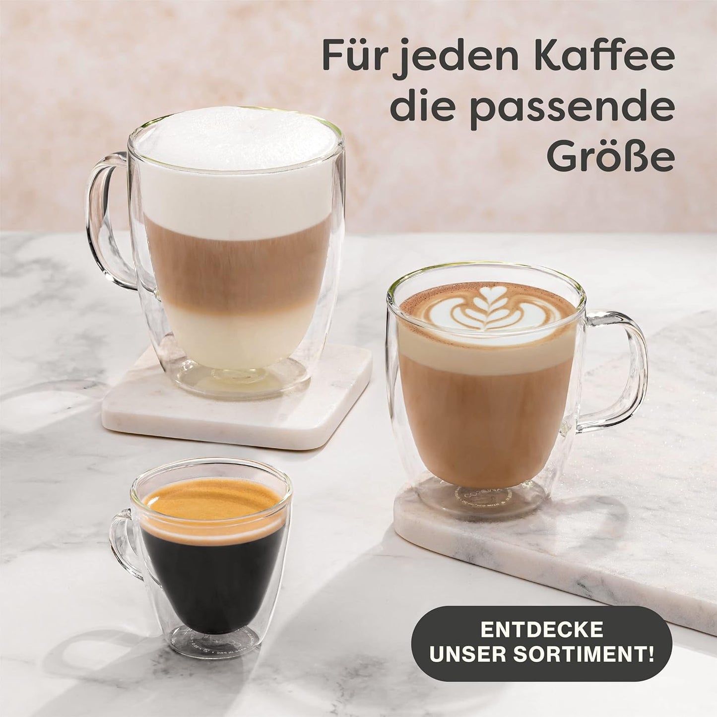 Cappuccinogläser Set Doppelwandig