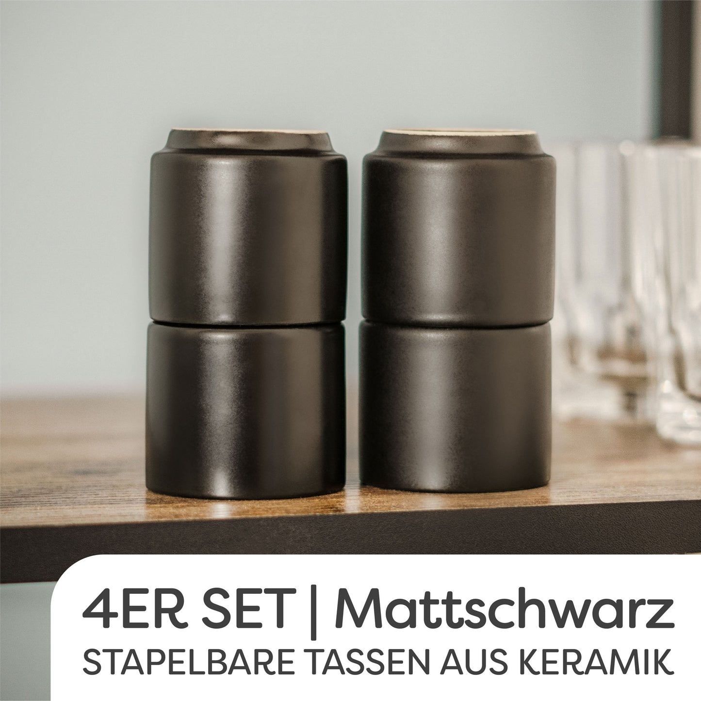 Espressotassen Set Stapelbar