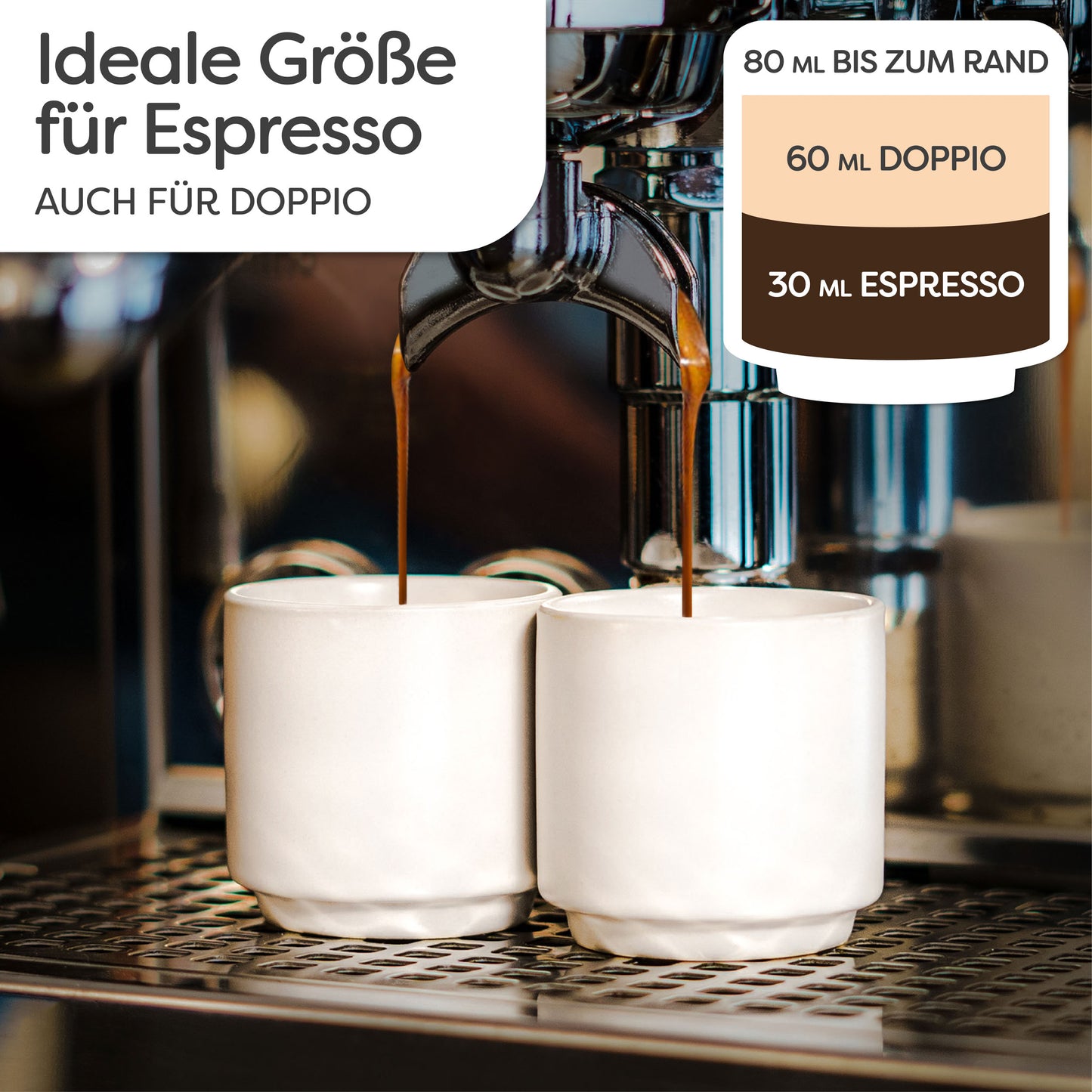 Espressotassen Set Stapelbar