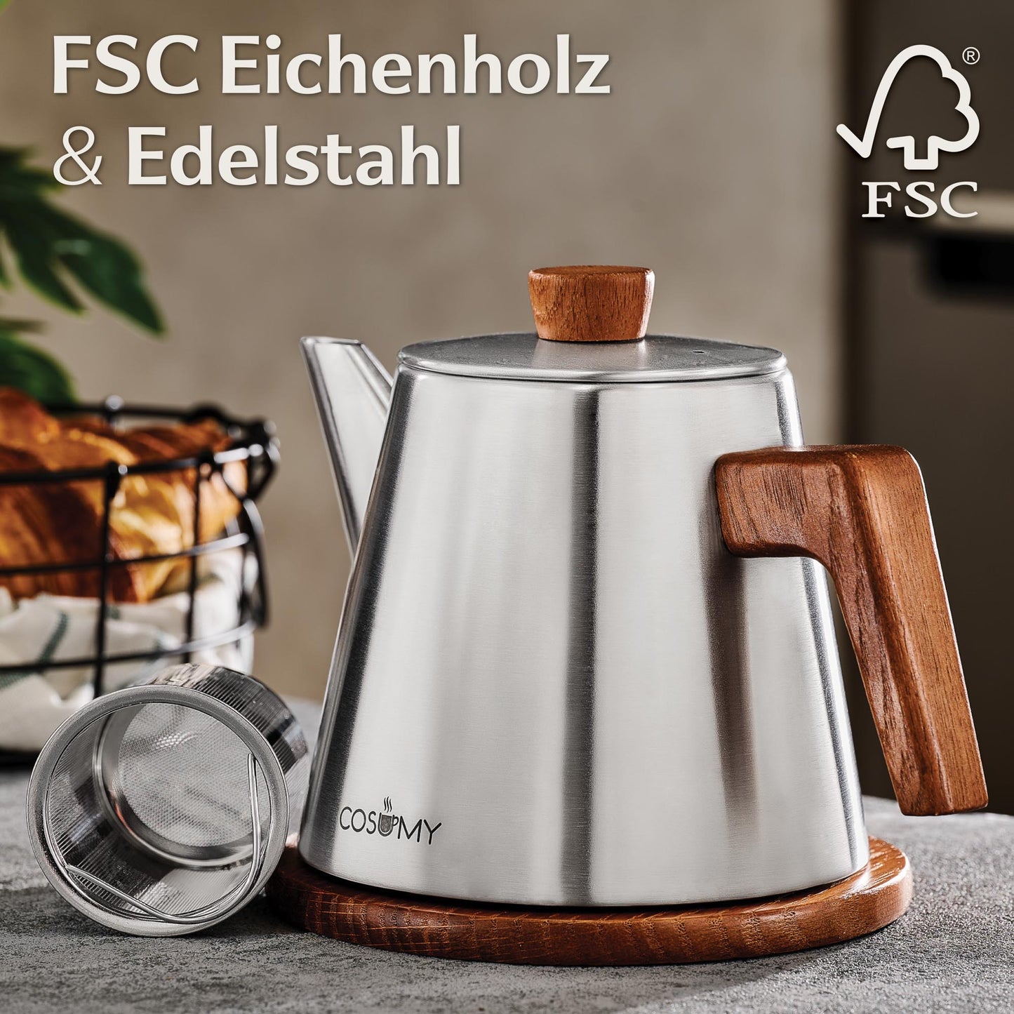 Teekanne Edelstahl 1,2l