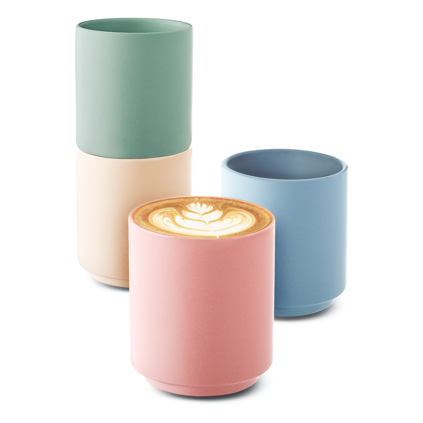 Cappuccino Tassen Set Stapelbar