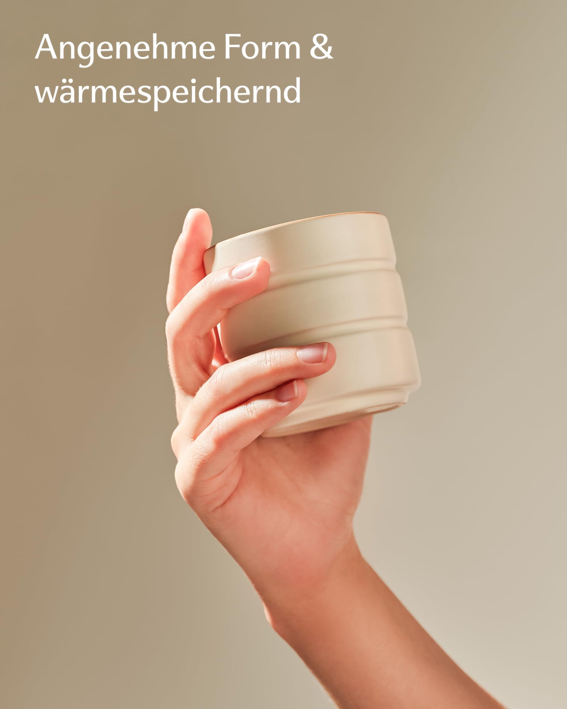 Kaffeetassen Set Rythm Beige ohne Henkel – Bild 6 – Cosumy
