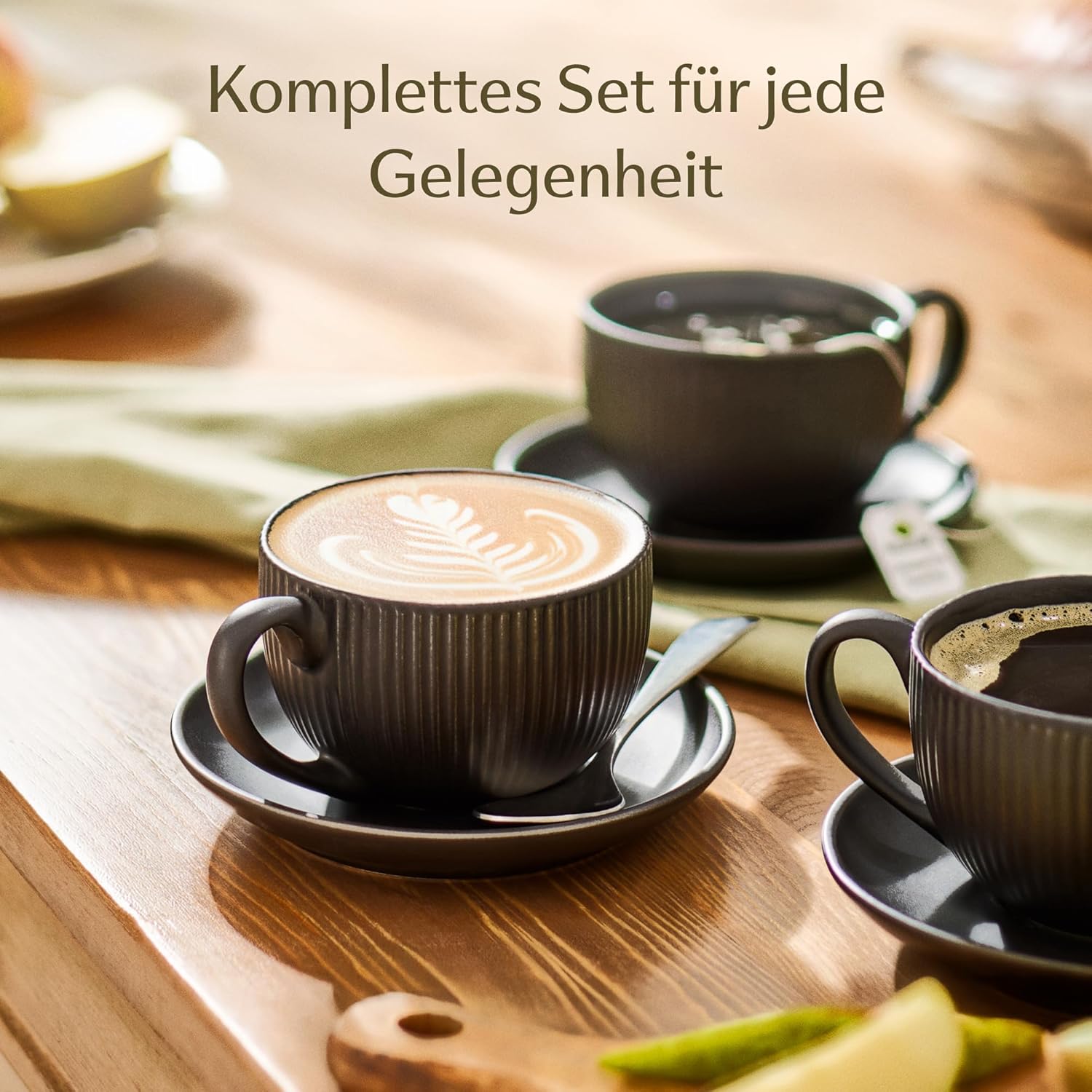 Cappuccinokopje - 200ml - Mosterdman - Mat zwart Gloomy Cappuccinokopje - 200ml - Mosterdman - Mat zwart Gloomy