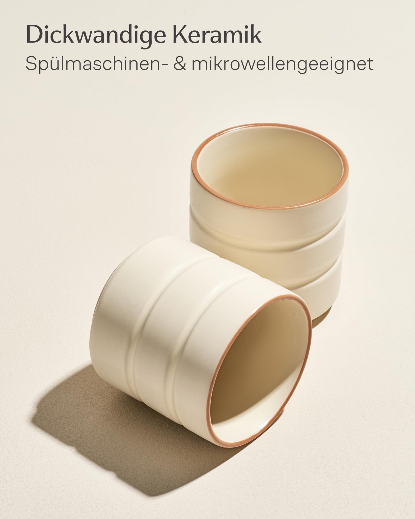 Kaffeetassen Set Rythm Beige ohne Henkel – Bild 4 – Cosumy