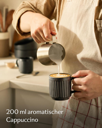 Kaffeetassen Set Rythm Vertikal Schwarz mit Henkel – Bild 3 – Cosumy