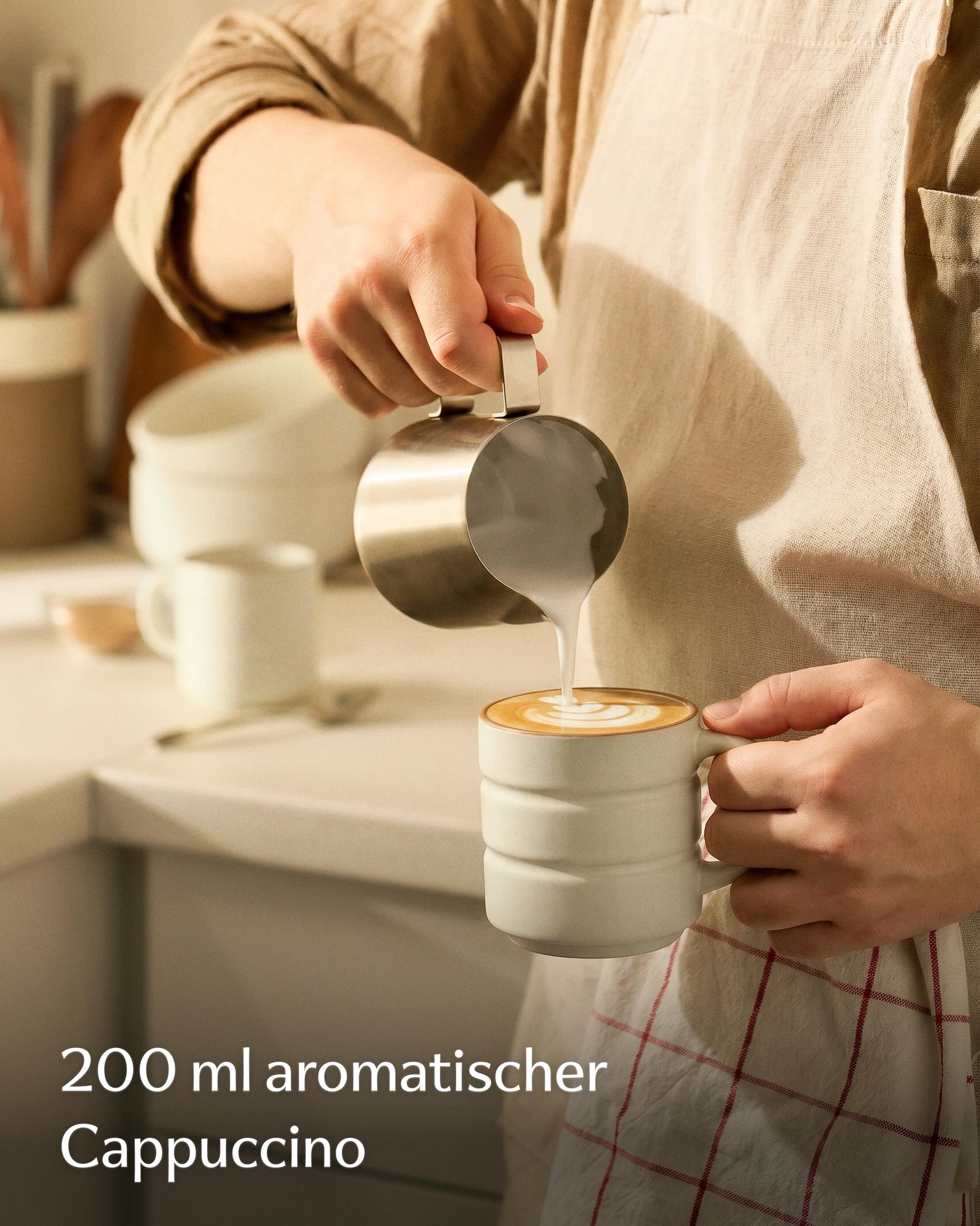 Kaffeetassen Set Rythm Beige mit Henkel – Bild 3 – Cosumy