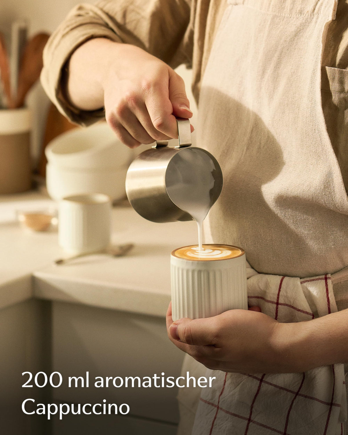 Kaffeetassen Set Rythm Vertikal Beige ohne Henkel – Bild 3 – Cosumy