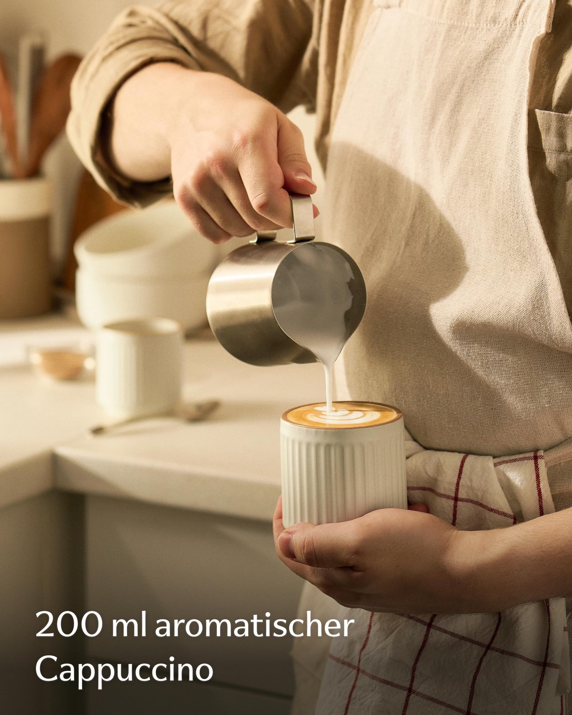 Kaffeetassen Set Rythm Vertikal Beige ohne Henkel – Bild 3 – Cosumy