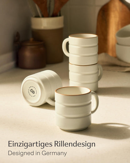Kaffeetassen Set Rythm Beige mit Henkel – Bild 5 – Cosumy