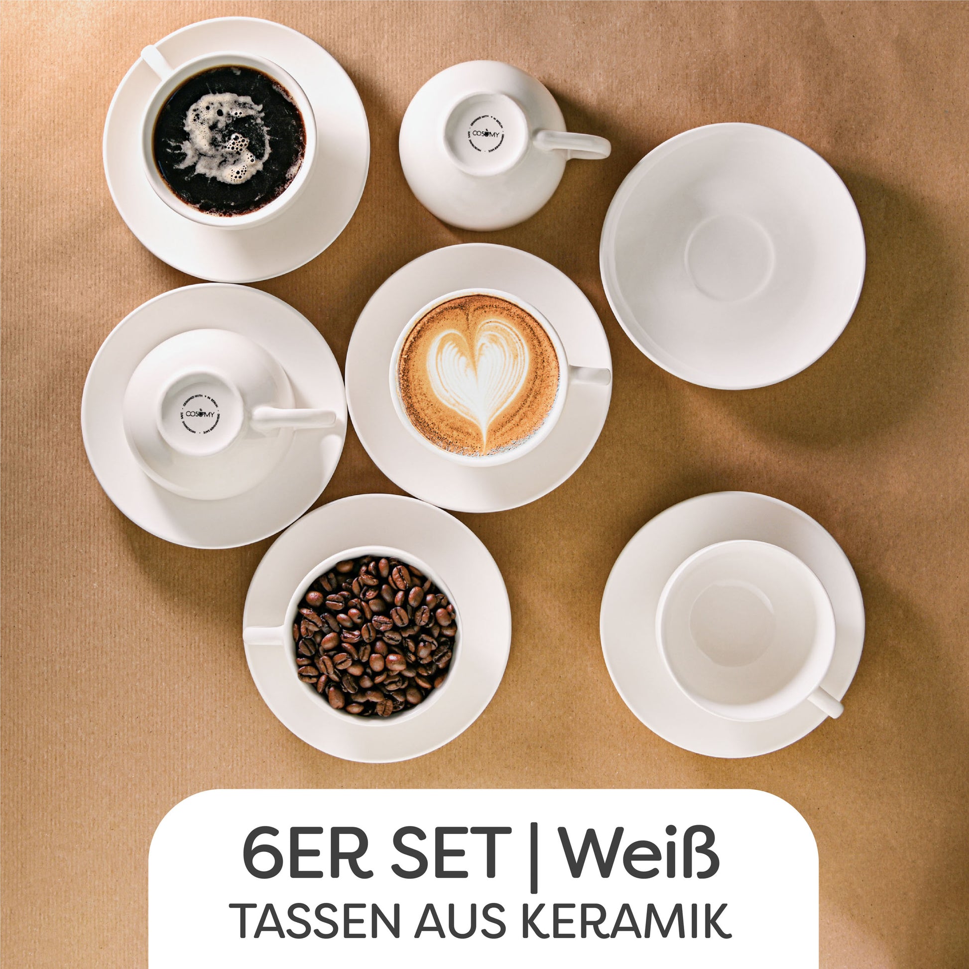 Cosumy Cappuccinokopjes met handvat 200ml - Set van 6 met schotels - Uniek gestreept patroon - Mat keramiek - Vaatwasmachinebestendig - Kleurrijk Cosumy Cappuccinokopjes met handvat 200ml - Set van 6 met schotels - Uniek gestreept patroon - Mat keramiek - Vaatwasmachinebestendig - Kleurrijk
