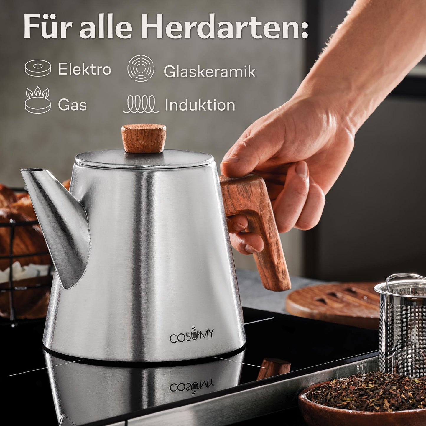 Teekanne Edelstahl 1,2l