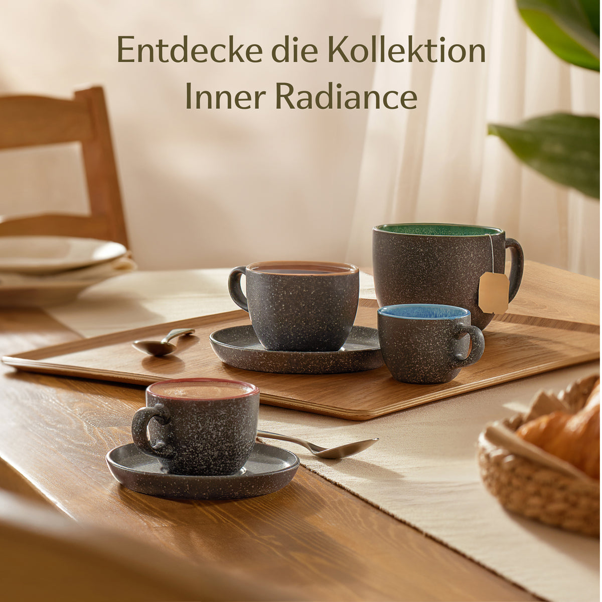 Cosumy Cappuccino-Tassen 4er Set – 200 ml Keramik & Untertassen