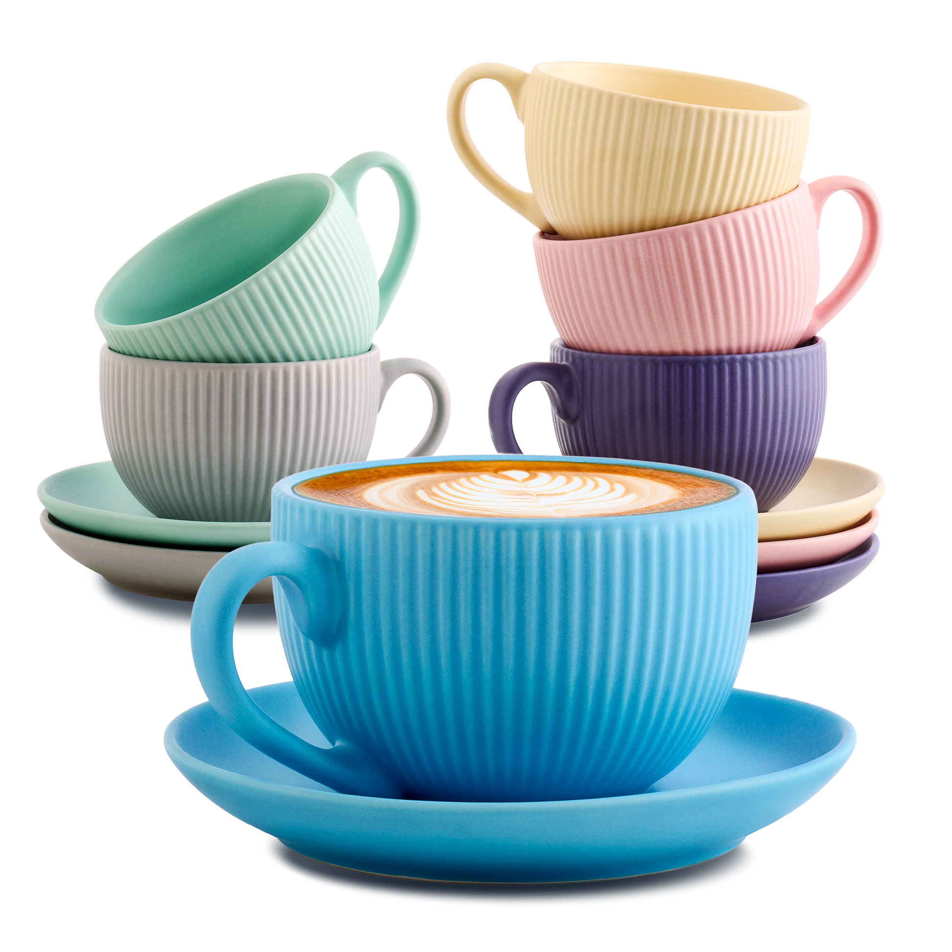 Kaffeeservice Pure Matte Pastel – Cappuccinotassen Set