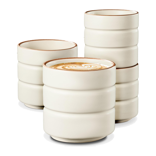 Kaffeetassen Set Rythm Beige ohne Henkel – Hauptbild – Cosumy
