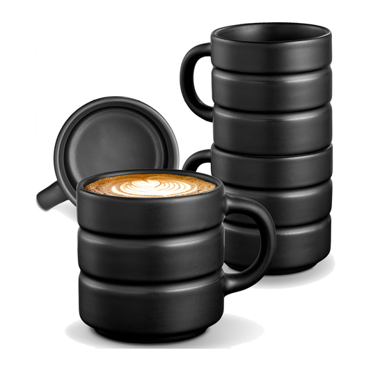 Kaffeetassen Set Rythm Schwarz mit Henkel – Hauptbild – Cosumy